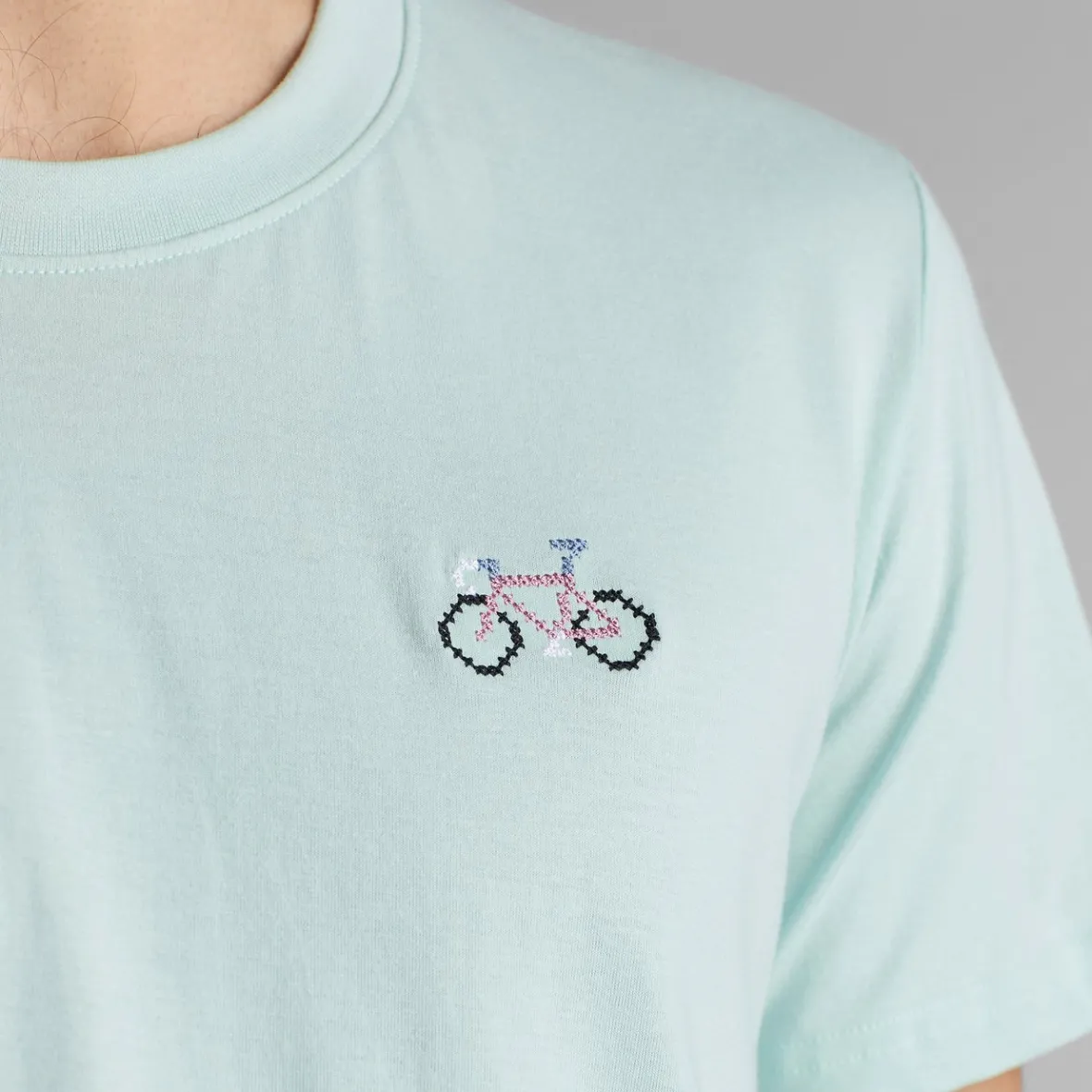 Store T-shirt Stockholm Stitch Bike Mint Outlet