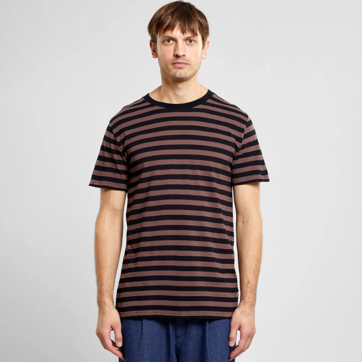 Best Sale T-shirt Stockholm Stripes Black/Bag Brown T-shirts