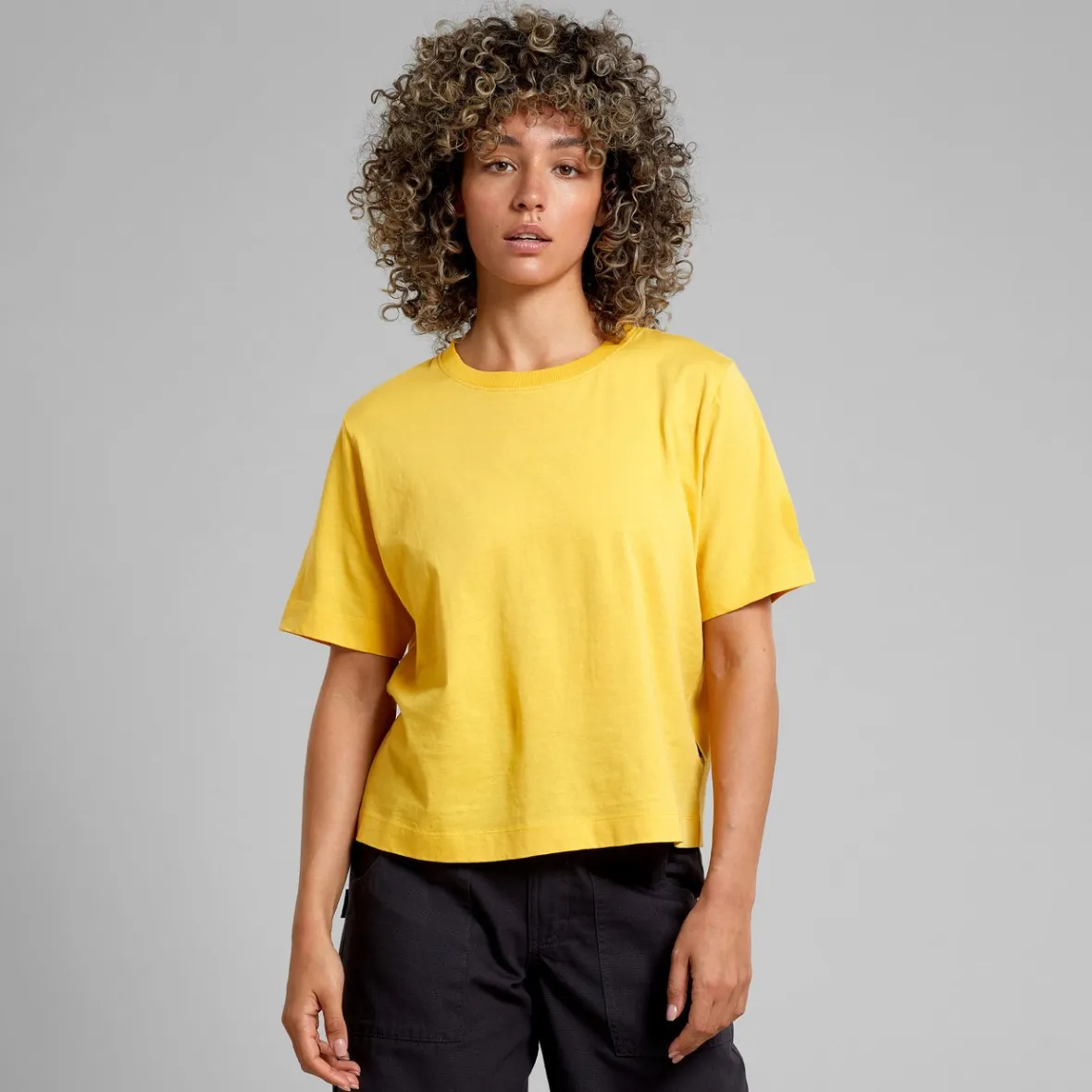 Sale T-shirt Vadstena Base Misted Yellow Women Base T-shirts | Basics