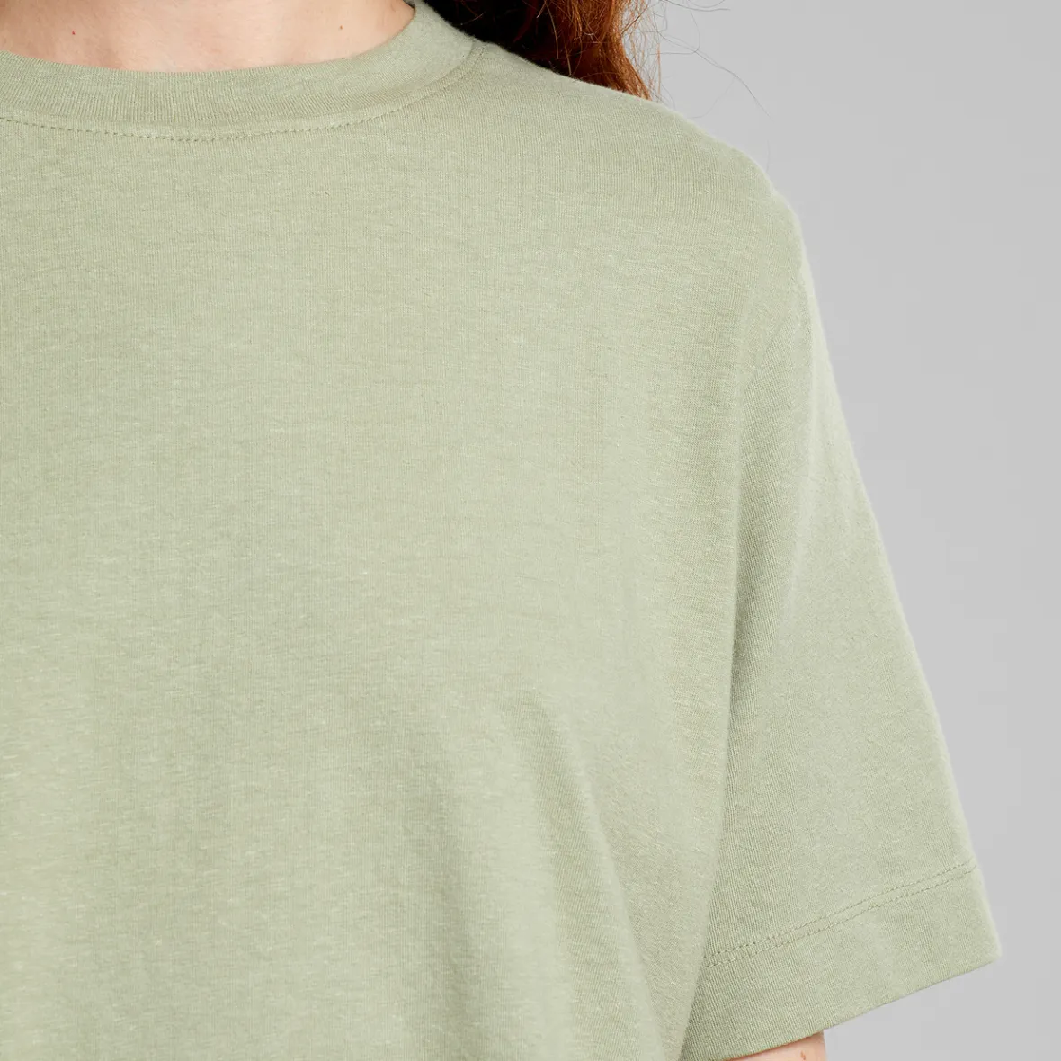 Outlet T-shirt Vadstena Hemp Tea Green Women Base T-shirts | Basics