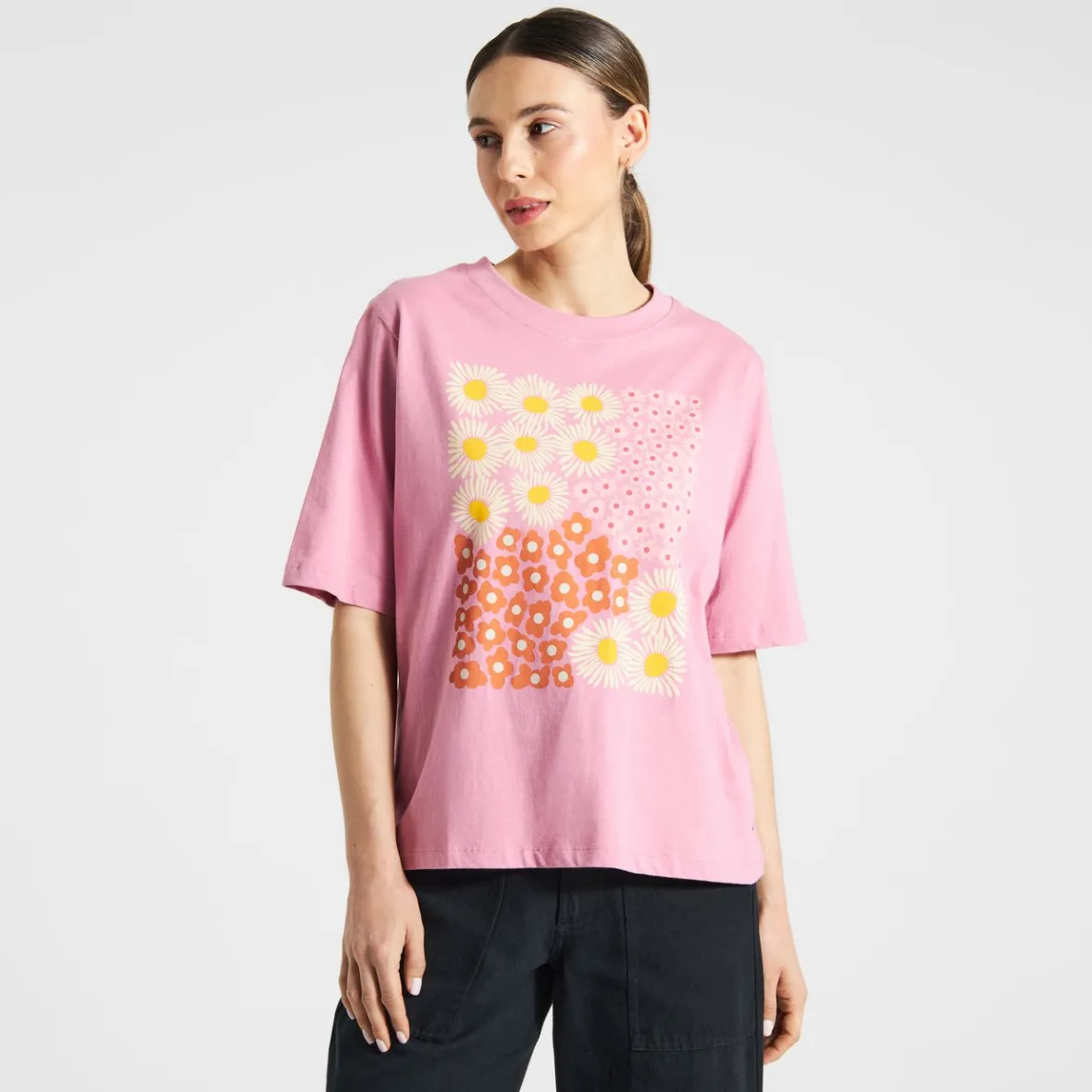 Outlet T-shirt Vadstena Small Flowers Cashmere Pink Women Outlet