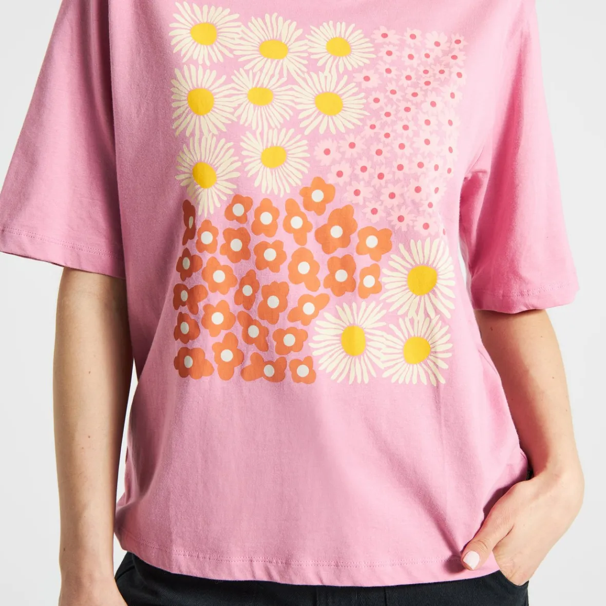 Outlet T-shirt Vadstena Small Flowers Cashmere Pink Women Outlet