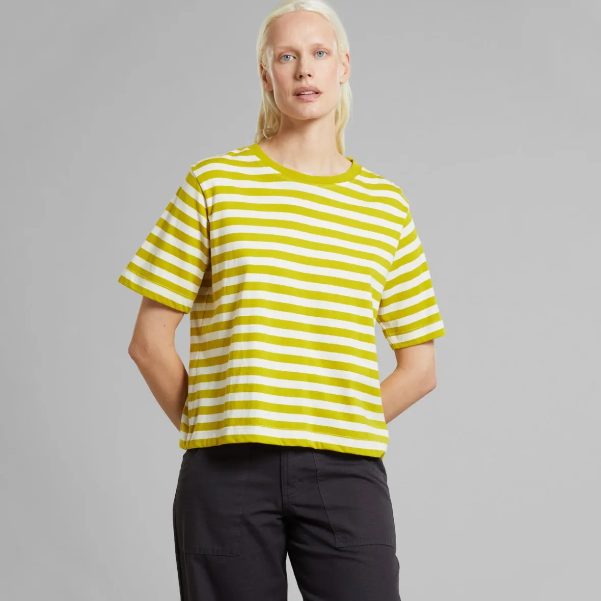 Flash Sale T-shirt Vadstena Stripes Citronelle Yellow Women Outlet