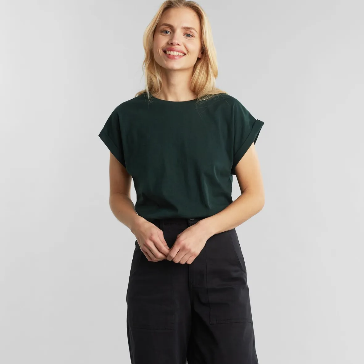 Cheap T-shirt Visby Base Dark Green Women Base T-shirts | Basics