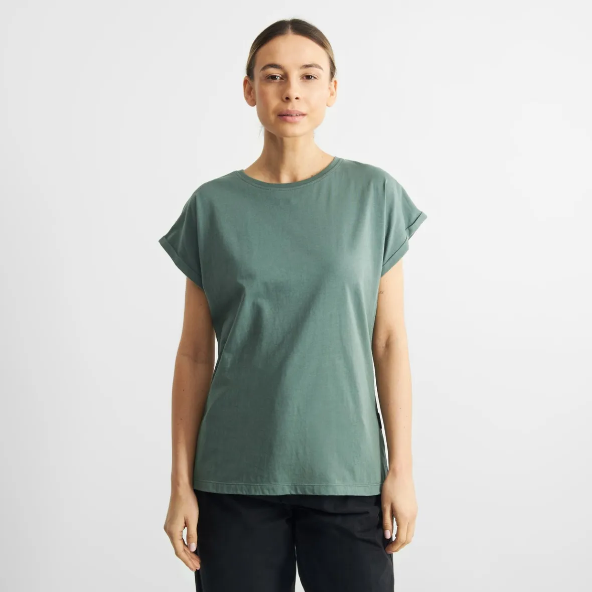 Best Sale T-shirt Visby Base Forest Green Women Base T-shirts | Basics