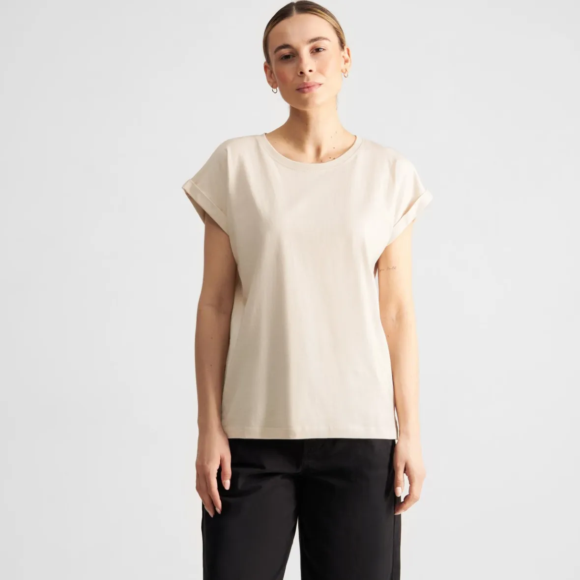 Best T-shirt Visby Base Oat White Women Base T-shirts | Basics