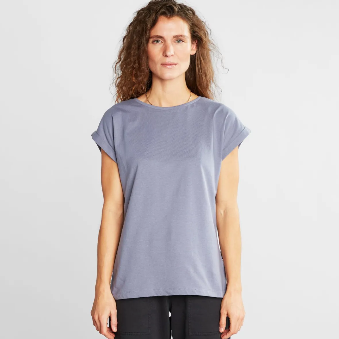 Best Sale T-shirt Visby Base Stone Blue Women Base T-shirts | Basics