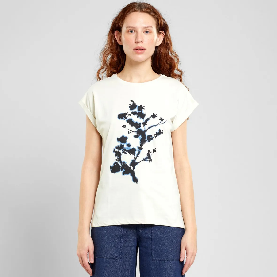 Best Sale T-shirt Visby Frosty Flower Oat White Women Outlet