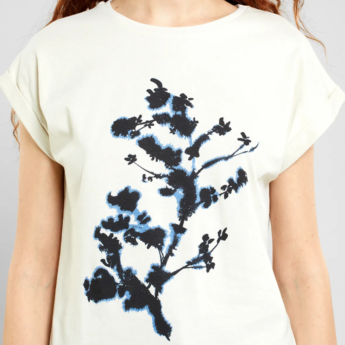 Best Sale T-shirt Visby Frosty Flower Oat White Women Outlet