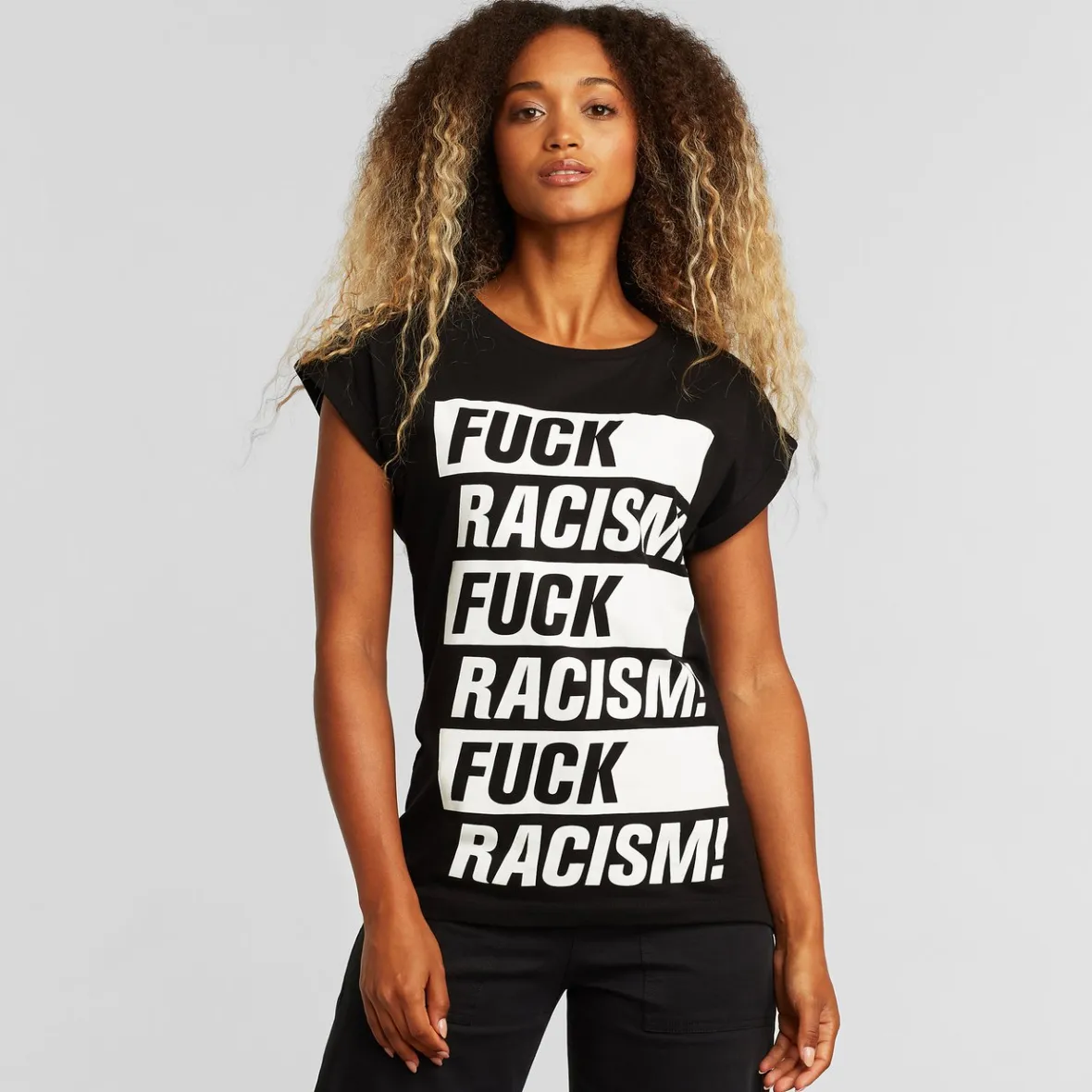 Cheap T-shirt Visby Fuck Racism Black Women Outlet