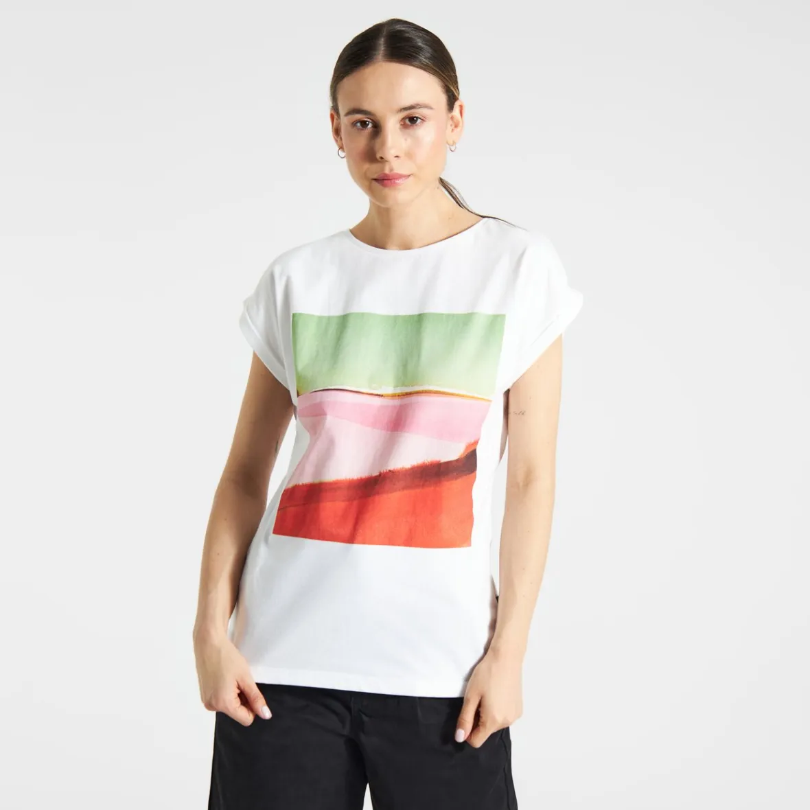 Outlet T-shirt Visby Landscape White Women Outlet