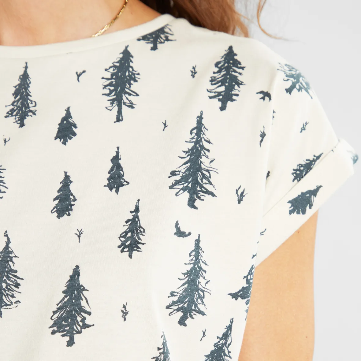 Online T-shirt Visby Pen Forest Oat White Women T-shirts