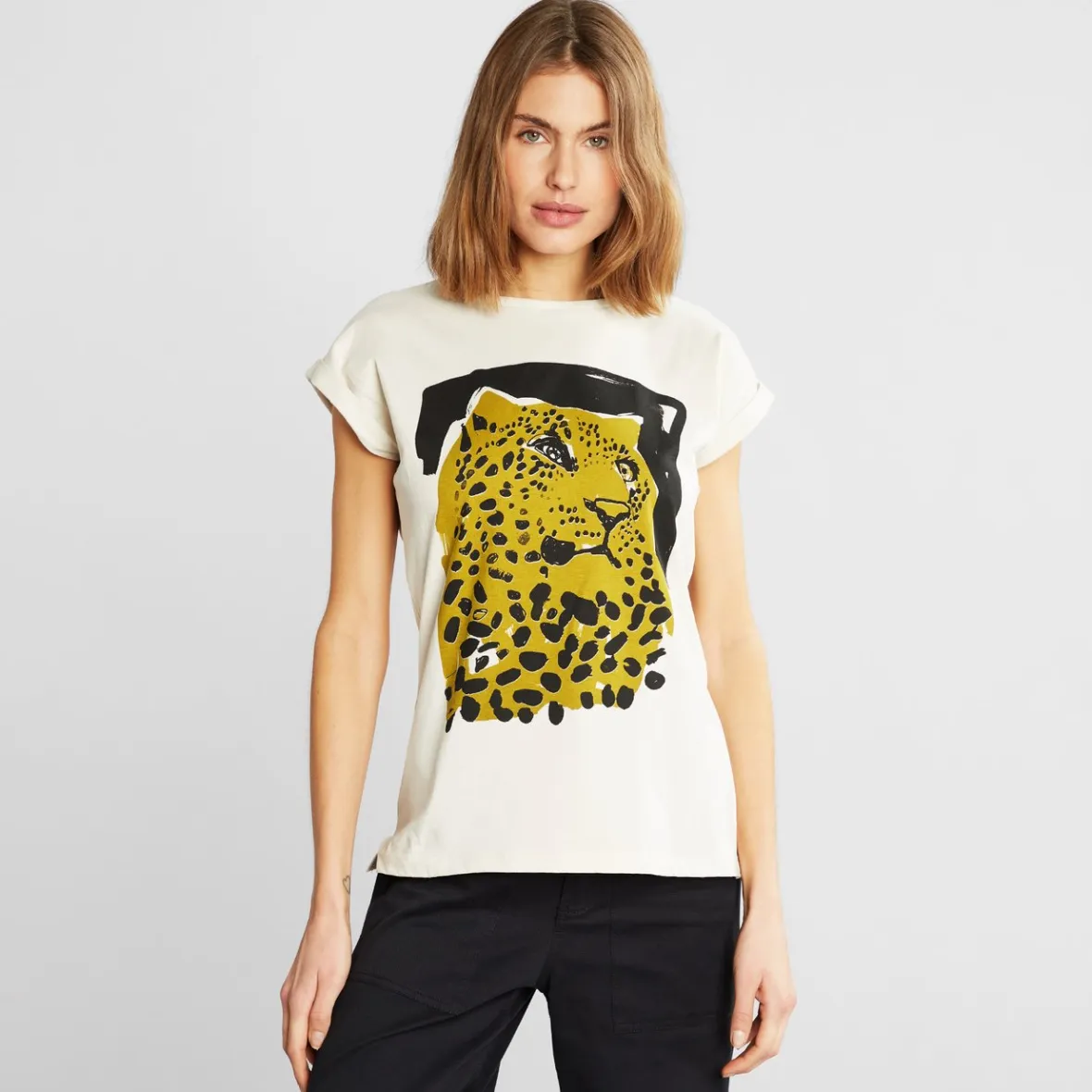 Flash Sale T-shirt Visby Stina Leo Oat White Women Outlet