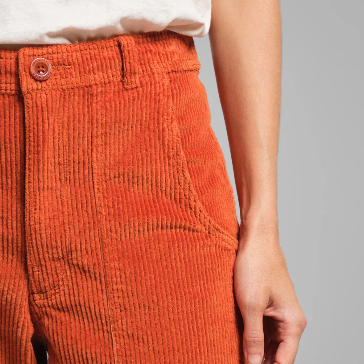 Clearance Workwear Pants Vara Corduroy Cinnamon Orange Women Pants