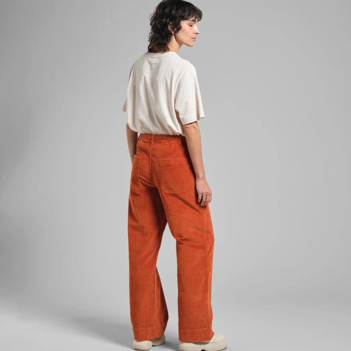 Clearance Workwear Pants Vara Corduroy Cinnamon Orange Women Pants