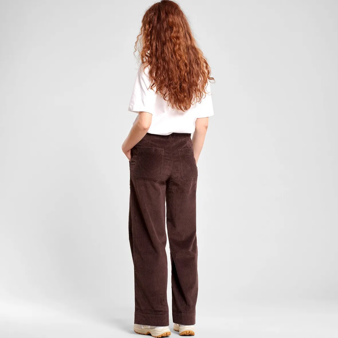 Flash Sale Workwear Pants Vara Corduroy Coffee Brown Women Pants