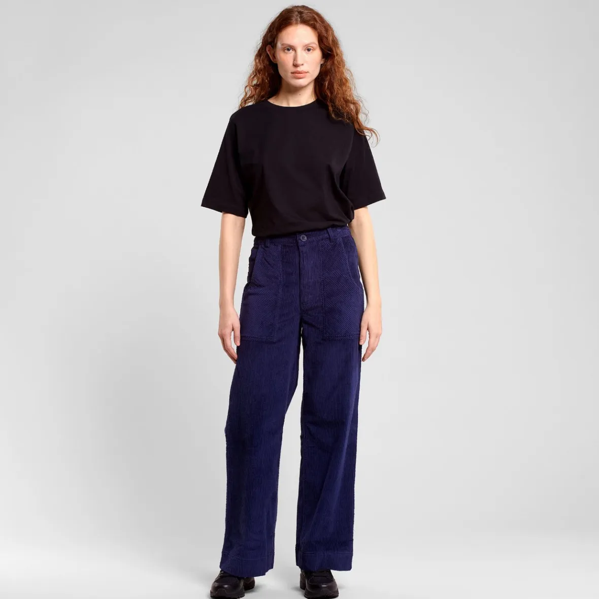 Discount Workwear Pants Vara Corduroy Navy Women Pants