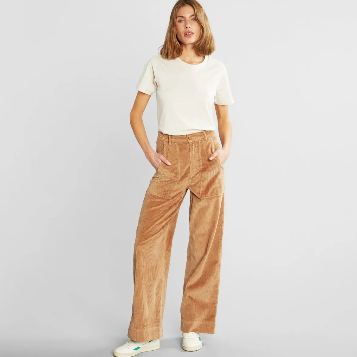 Fashion Workwear Pants Vara Corduroy Tiger Brown Women Outlet