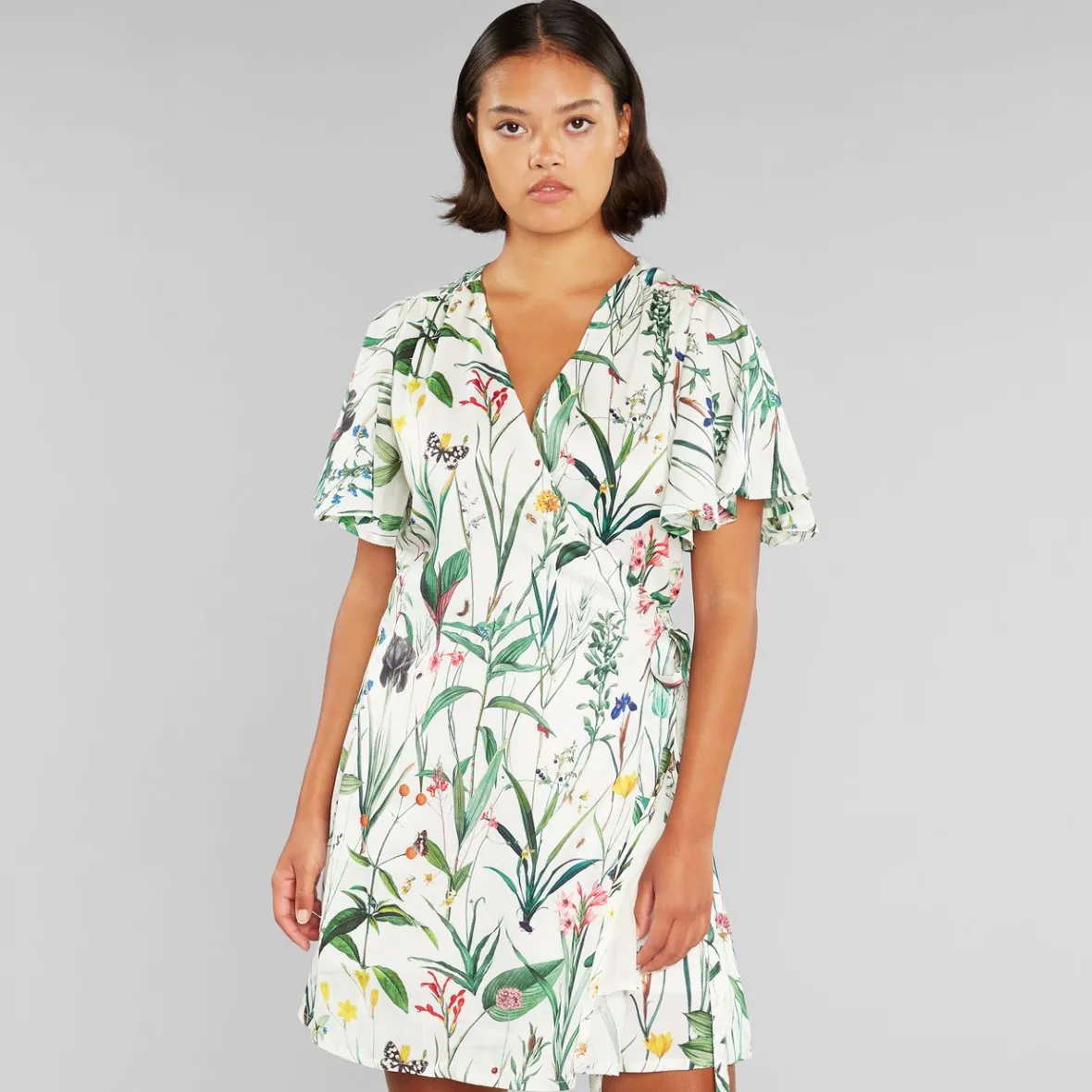 Sale Wrap Dress Kungshamn Flower Field Off-White Women Outlet