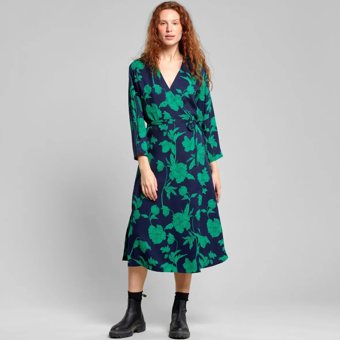 Best Sale Wrap Dress Smygehuk Duotone Floral Green Women Outlet