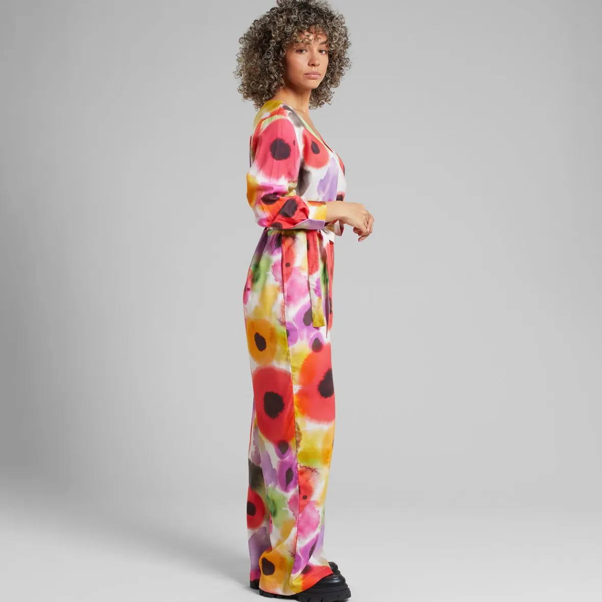 Flash Sale Wrap Jumpsuit Farsta Abstract Floral Multi color Women Outlet