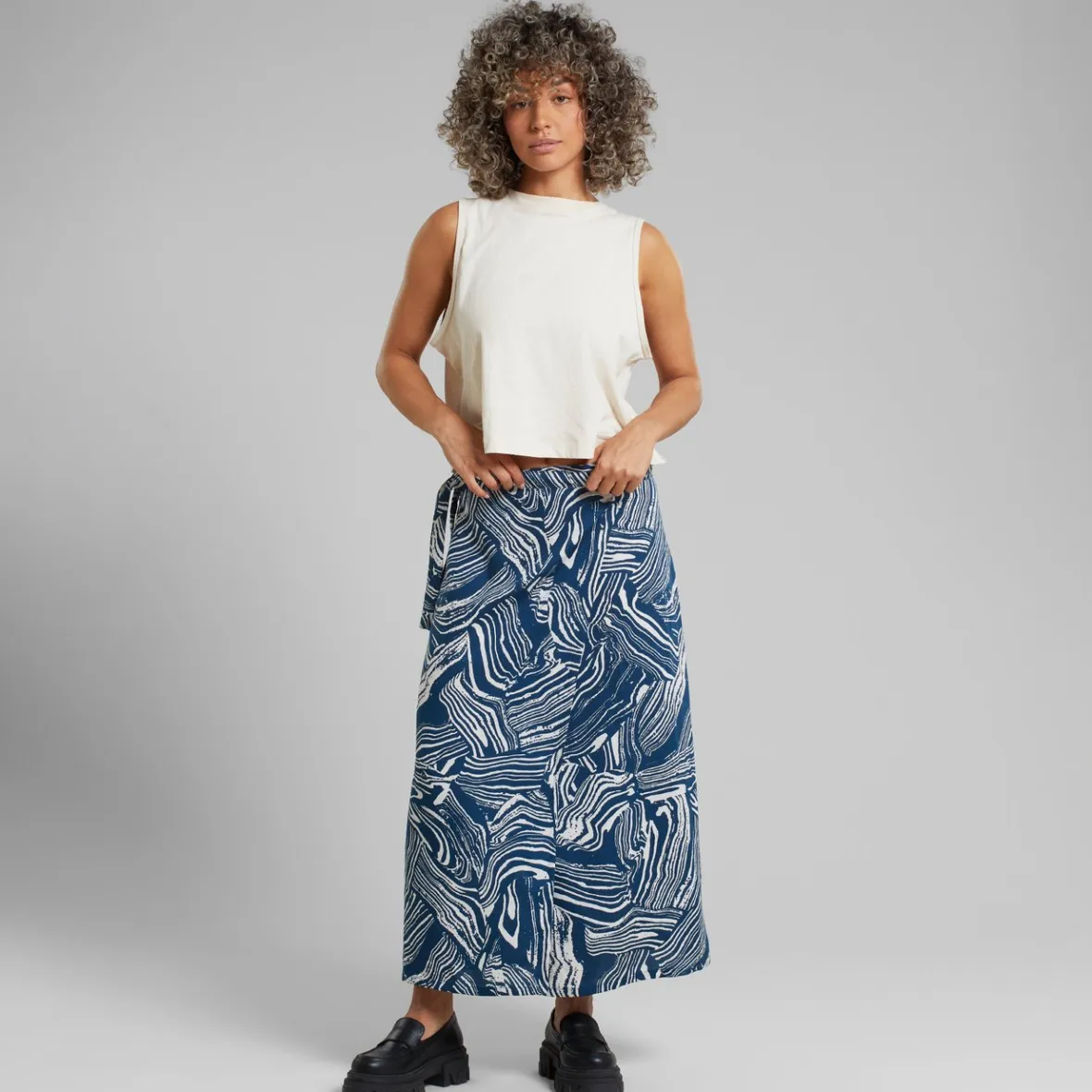 Shop Wrap Skirt Stilleryd Clay Swirl Blue Women Skirts