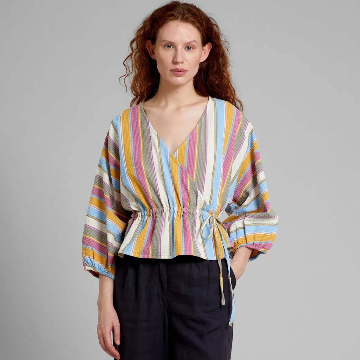 Cheap Wrap Top Rosenvik Club Stripe Multi Color Women Outlet