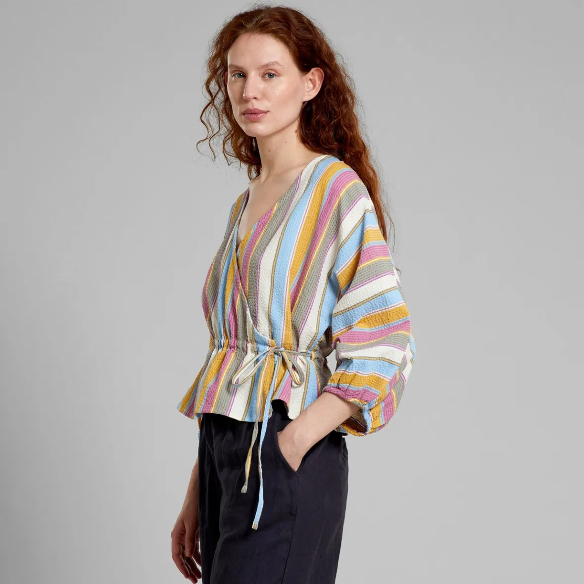 Cheap Wrap Top Rosenvik Club Stripe Multi Color Women Outlet