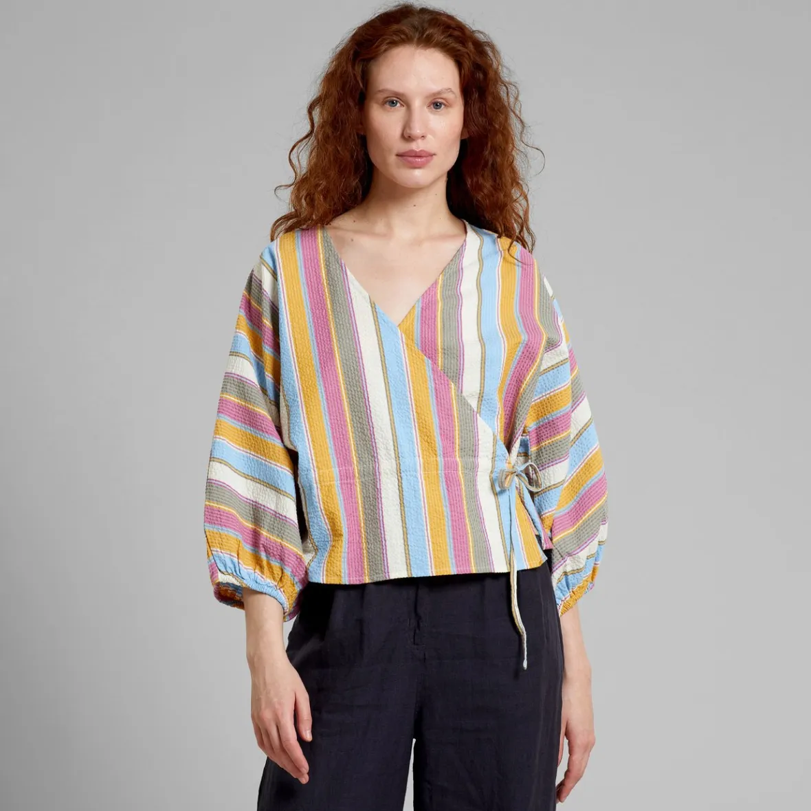 Cheap Wrap Top Rosenvik Club Stripe Multi Color Women Outlet