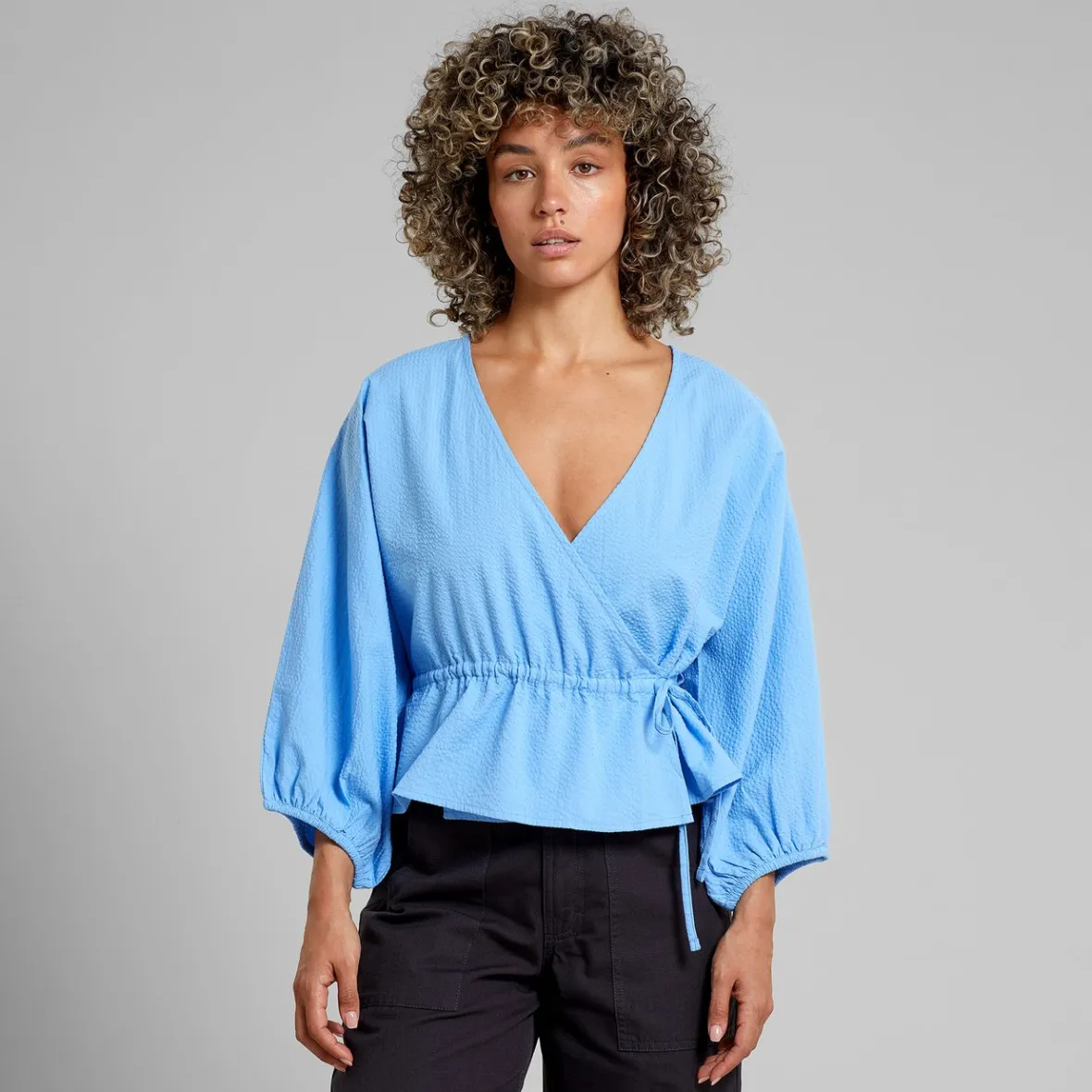 Store Wrap Top Rosenvik Della Blue Women Tops