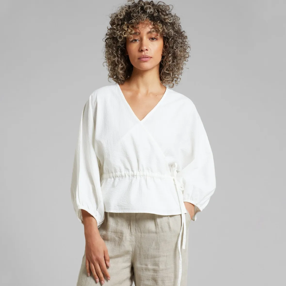 New Wrap Top Rosenvik White Women Tops